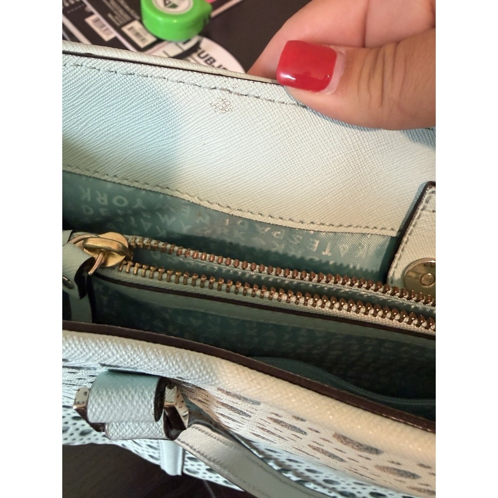 Kate Spade New Newbury Lane Leather Crossbody Purse Robin Egg Blue - Picture 12 of 16